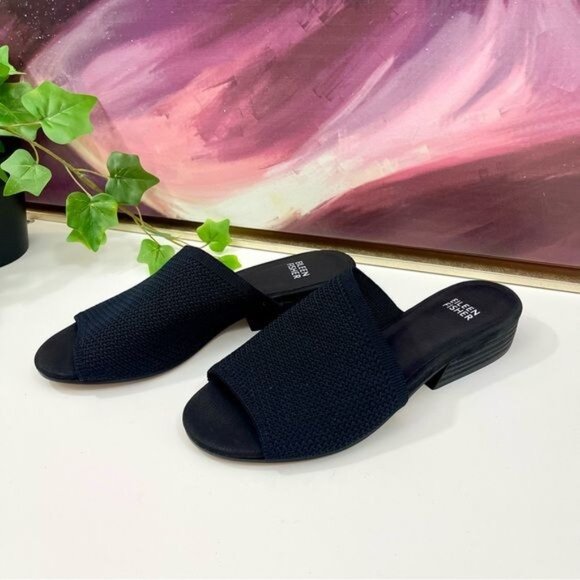 EILEEN FISHER Noko Slide Sandal in Black Size 7 - Picture 5 of 14